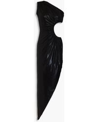 Norma Kamali - One-shoulder Cutout Metallic Stretch-jersey Maxi Dress - Lyst