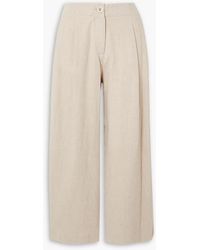 Rosetta Getty - Pleated Ramie-canvas Culottes - Lyst