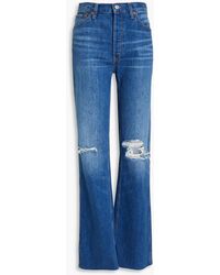 RE/DONE - Distressed Faded High-rise Straight-leg Jeans - Lyst
