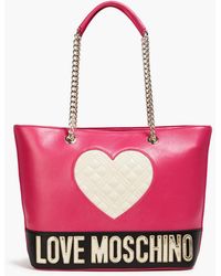Love Moschino - Quilted Color-block Faux Leather Shoulder Bag - Lyst