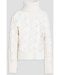 Autumn Cashmere - Embellished Pointelle-knit Cashmere Sweater - Lyst