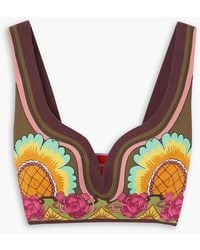 La DoubleJ - Baia Cropped Printed Cotton-blend Twill Top - Lyst