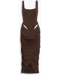 Paris Georgia Basics - Mariah Ruched Cutout Stretch-tm Jersey Maxi Dress - Lyst