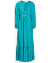 Sandro - Gathered Satin Maxi Dress - Lyst