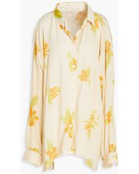 Savannah Morrow - Havana Floral-print Crinkled Bamboo And Silk-blend Shirt - Lyst