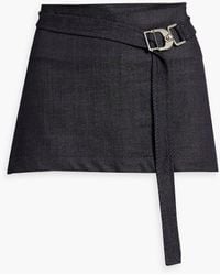 EB DENIM - Belted Denim Mini Skirt - Lyst