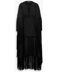 ‎Taller Marmo - 1970s Cape-effect Fringed Crepe Mini Dress - Lyst