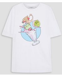 Maison Kitsuné - Printed Cotton-jersey T-shirt - Lyst