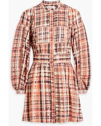 Joie - Charmese Pintucked Cotton-gauze Mini Shirt Dress - Lyst