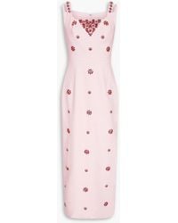 Huishan Zhang - Arlene Crystal-Embellished Crepe Midi Dress - Lyst