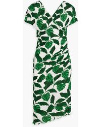 Diane von Furstenberg - Havana Wrap-effect Printed Jersey Midi Dress - Lyst