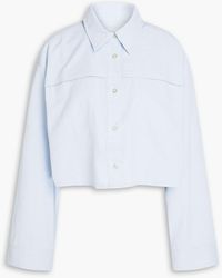 REMAIN Birger Christensen - Cropped Striped Cotton-blend Poplin Shirt - Lyst
