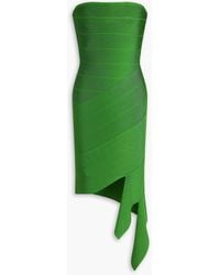 Hervé Léger - Slashed Bandage Strapless Mini Dress - Lyst