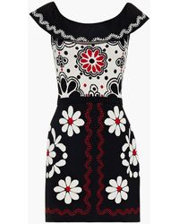 RED Valentino - Jacquard-knit Mini Dress - Lyst