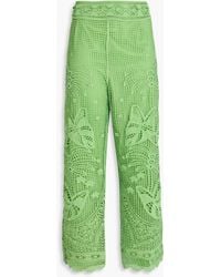 FARM Rio - Cropped Guipure Lace Straight-Leg Pants - Lyst