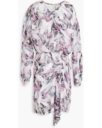 IRO - Paolina Draped Printed Fil Coupé Silk-blend Chiffon Mini Dress - Lyst