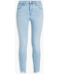 J Brand - Cropped Faded Mid-rise Skinny Jeans - Lyst