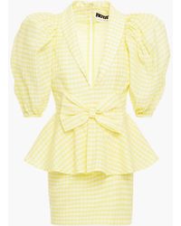ROTATE BIRGER CHRISTENSEN - Johanna minikleid aus seersucker aus einer baumwollmischung mit gingham-karo und schößchen - Lyst