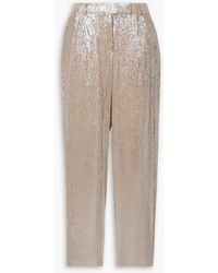 Partow - Bacall Silk-blend Lamé Tapered Pants - Lyst