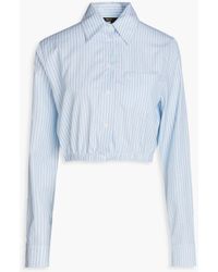 Maje - Cirisa Cropped Striped Cotton Shirt - Lyst
