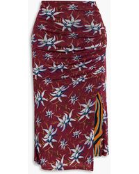 Diane von Furstenberg - Dariella Reversible Floral-print Stretch-mesh Midi Skirt - Lyst