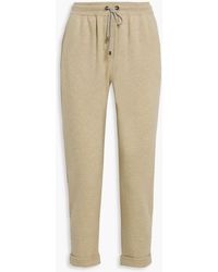 Brunello Cucinelli - Cropped Wool, Cashmere And Silk-blend Track Pants - Lyst