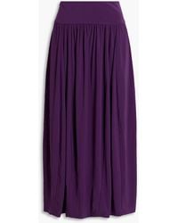 Tibi - Gathered Jersey Midi Skirt - Lyst