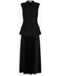 Jonathan Simkhai - Georgina Layered Satin And Twill Midi Dress - Lyst
