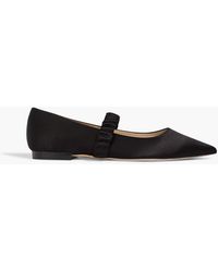 Stuart Weitzman - Maxine Ruched Satin Mary Jane Flats - Lyst
