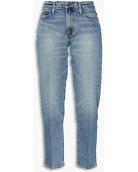 FRAME - Le Nouveau Straight Cropped High-rise Straight-leg Jeans - Lyst
