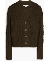 Vince - Cardigan aus einer woll-kaschmirmischung mit zopfstrickmuster - Lyst