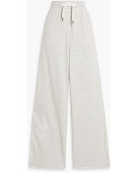 Brunello Cucinelli - Track pants aus jersey aus einer baumwollmischung mit weitem bein und zierperlen - Lyst