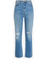Mother - Party like a pirate hoch sitzende jeans mit geradem bein in distressed-optik - Lyst
