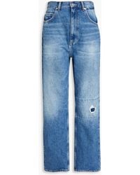 Sandro - Larsson hoch sitzende jeans mit geradem bein in distressed-optik - Lyst