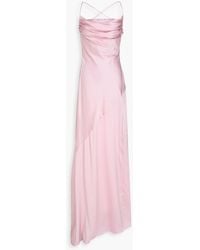 retroféte - Emery Crystal-embellished Stretch-silk Satin Gown - Lyst