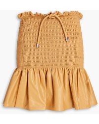A.L.C. - Jenny Shirred Faux Leather Mini Skirt - Lyst
