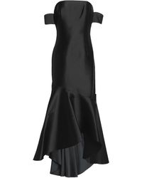 Sachin & Babi Off-the-shoulders Fluted Taffeta Gown Black