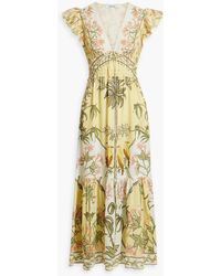 10 Crosby Derek Lam - Isadora Ruffled Printed Linen-blend Midi Dress - Lyst