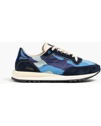 HIDNANDER - Tenkei Camouflage Ripstop, Suede And Leather Sneakers - Lyst
