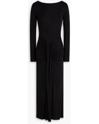 STAUD - Gres Draped Jersey Midi Dress - Lyst