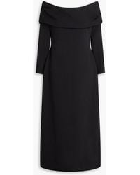 Solace London - Off-the-shoulder Crepe Midi Dress - Lyst