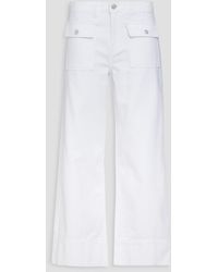 FRAME - Cropped Cotton Straight-leg Pants - Lyst