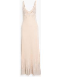 Rabanne - Studded Ribbed-knit Maxi Dress - Lyst
