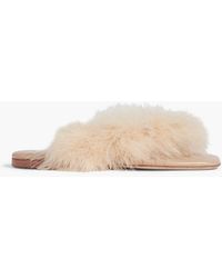 Sleeper - Pom Feather-embellished Leather Sandals - Lyst