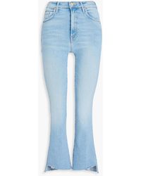 Mother - The insider crop hoch sitzende bootcut-jeans in distressed-optik - Lyst