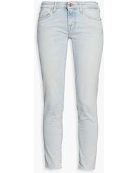 7 For All Mankind - Pyper halbhohe cropped jeans mit schmalem bein in ausgewaschener optik - Lyst