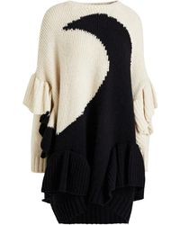 Valentino Garavani - Ruffled Intarsia-knit Sweater - Lyst