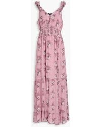 PAIGE - Pacifica Floral-Print Silk-Georgette Maxi Dress - Lyst