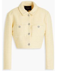Maje - Cropped Cotton-blend Bouclé-tweed Jacket - Lyst