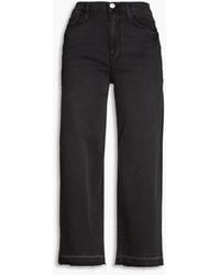 FRAME - Ali Cropped High-rise Wide-leg Jeans - Lyst